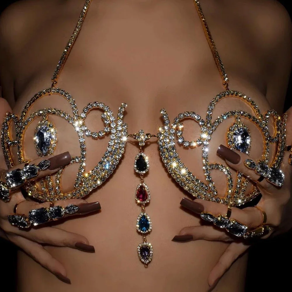 Body Jewelry Luxury - Роскошный женский бюстгальтер-бикини с геометрическим рисунком