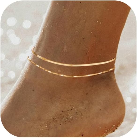 Body Jewelry Real Gold - Браслеты на щиколотке для женщин, 14-каратное