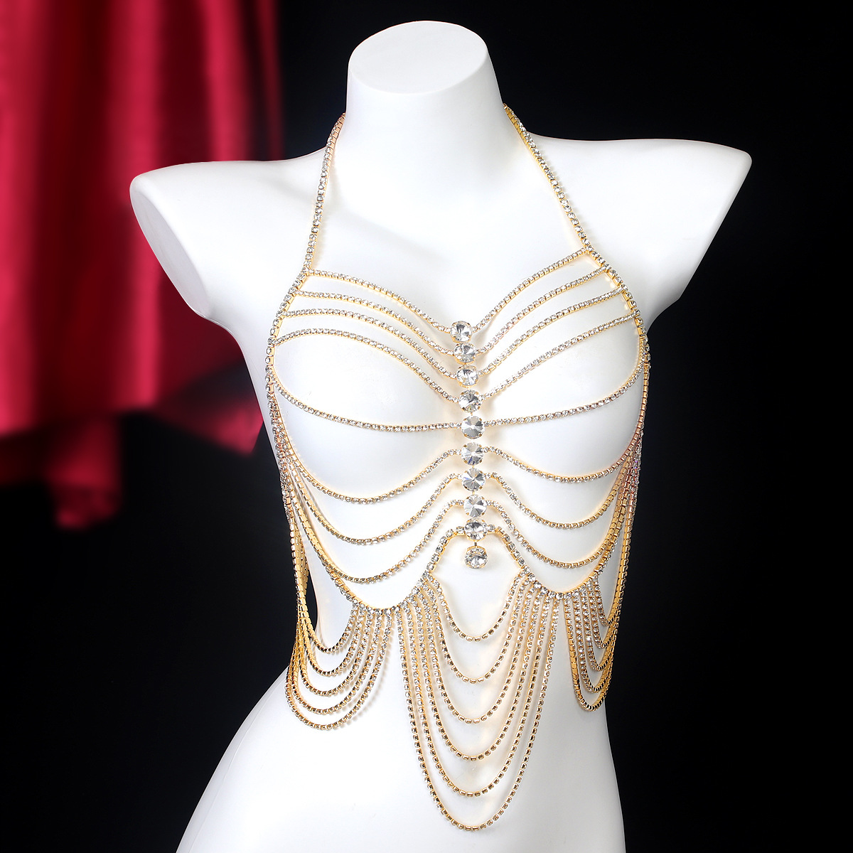 Body Jewelry Luxury - Роскошная женская цепочка в полоску с