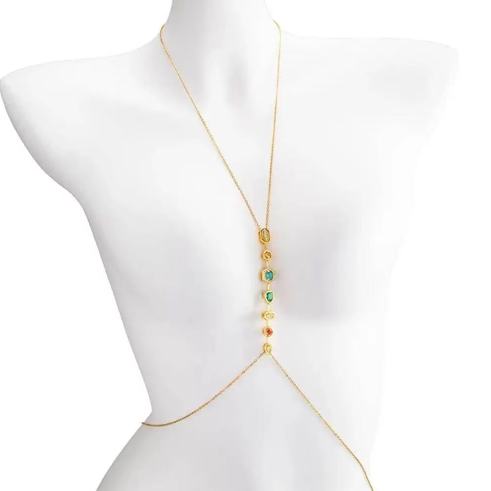 Body Jewelry Women - Изысканная цветная цепочка на талию и